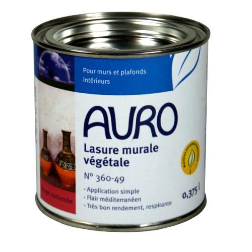 Auro - Lasure Mural végétale (Rouge Cochenille) 0,37l - N°360-49