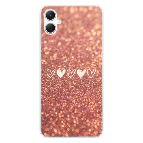 Coque en silicone imprimée compatible Samsung Galaxy A05 Paillettes coeur