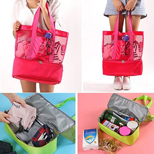 Cabas sac à pique-nique ou à provisions multifonctions pliable et isotherme ROSE