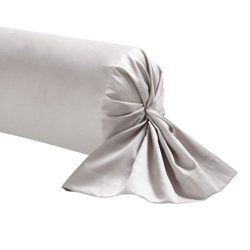Essix - Taie de traversin Satin de coton uni Galet - 43 x 230 cm