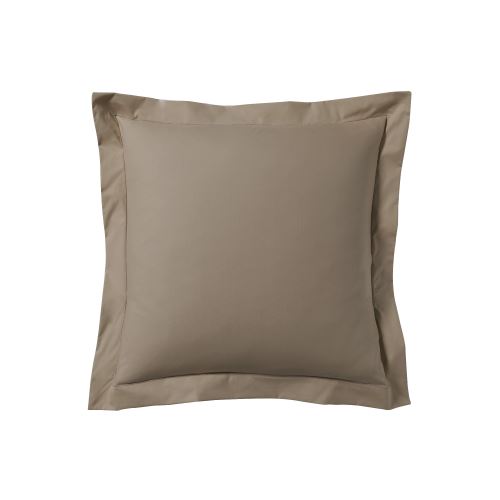 Essix - Percale coton Taie d'oreiller Taupe - 64 x 64 cm