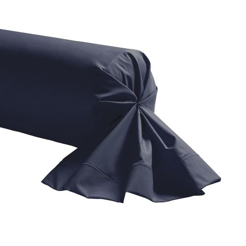 Essix - Percale coton Taie de traversin Bleu Nuit - 43 x 190 cm