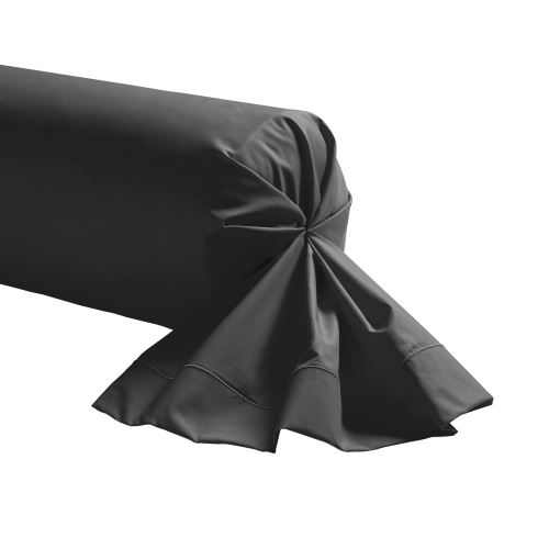 Essix - Percale coton Taie de traversin Anthracite - 43 x 190 cm