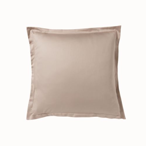 Essix - Taie d'oreiller carrée Satin de coton uni Cendre - 65 x 65 cm