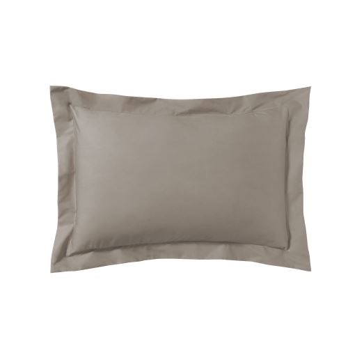 Essix - Percale coton Taie d'oreiller Taupe - 50 x 70 cm