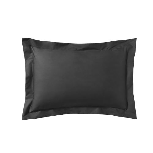 Essix - Percale coton Taie d'oreiller Anthracite - 50 x 70 cm