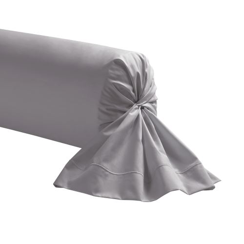 Essix - Percale coton Taie de traversin Argent - 43 x 190 cm