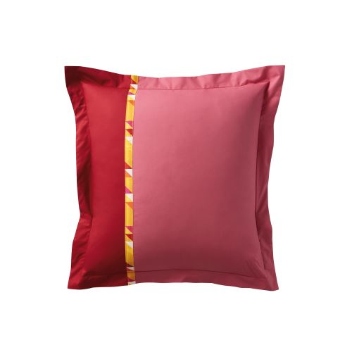 Bensimon x Essix - Taie d'oreiller carrée Toi&Moi Géo Rose - 65 x 65 cm