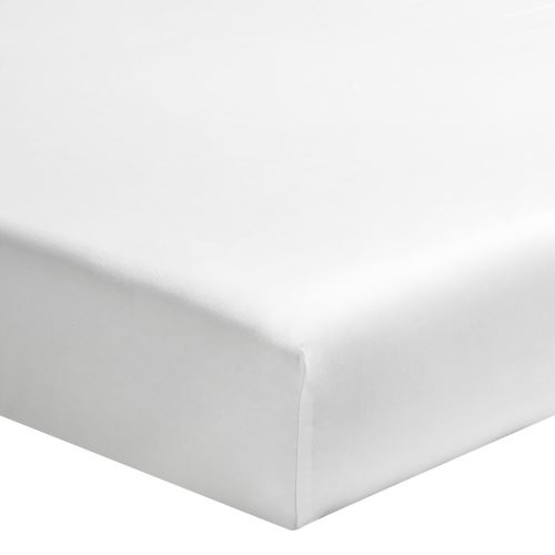 Essix - Percale coton Drap Housse Double Blanc - 2 x 80 x 200 cm