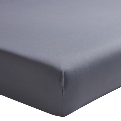Essix - Percale coton Drap Housse Ardoise - 140 x 190 cm