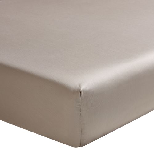 Essix - Drap housse Satin de coton uni Cendre - 080 x 200 cm