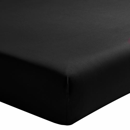 Essix - Percale coton Drap Housse Noir - 90 x 220 cm