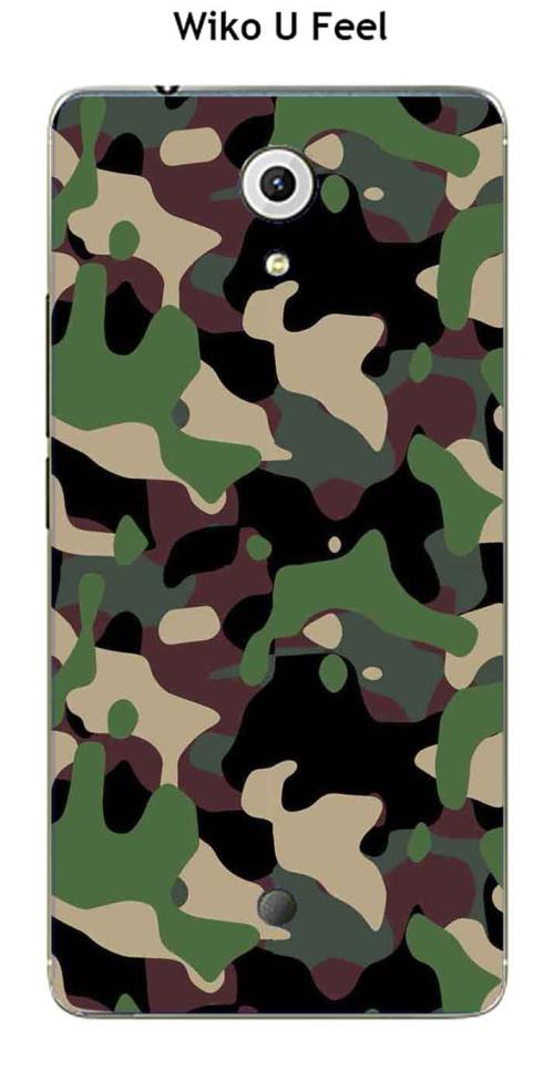 Coque Wiko U Feel design Camouflage 1 kaki vert