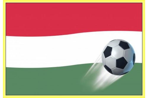 Poster Encadré: Football - Drapeau De L'Hongrie (61x91 cm), Cadre Plastique, Jaune