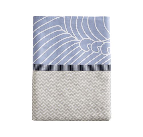 Essix - Drap plat Percale de coton Toi&Moi Zahara Bleu - 240 x 300 cm