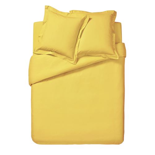Essix - Drap plat uni en Percale de coton Jonquille - 180 x 290 cm