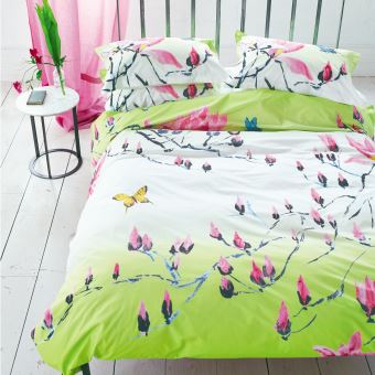 Designers Guild Madame Butterfly Housse de couette Coton//Percale de coton Lime 140 x 200 cm