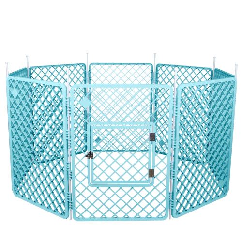 Comparer les prix de Iris Ohyama, parc pour chien / cage d'extérieur / enclos / chenil 8 éléments - Pet Circle - H-908, plastique, bleu, 11,4 kg, 60 x 60 x 86 cm