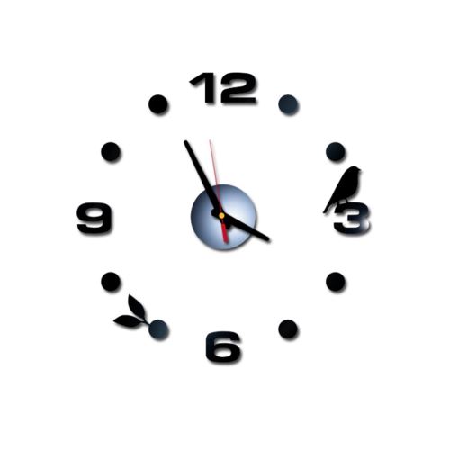 Nombres 3D Diy Romain Mur Acrylique Miroir Autocollant Horloge Décoration Intérieure Stickers Mural Noir PL620