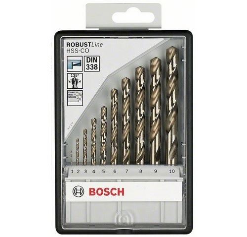 Coffret de 10 forets HSS à queue droite X-Pro Bosch