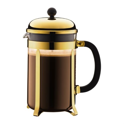 Bodum - Cafetière à piston, 12 tasses, 1.5 l, finition dorée