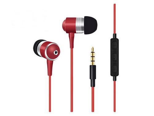 Ecouteurs Metal pour Nintendo Switch avec Micro et Telecommande Reglage Son Kit Main Libre INTRA-AURICULAIRE Universel (ROUGE)