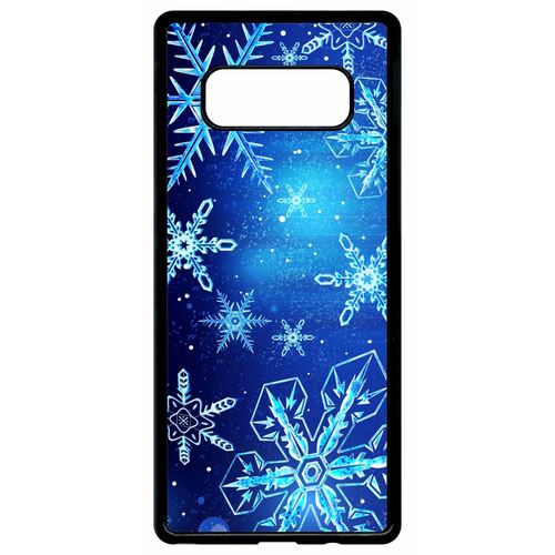 Coque Samsung Galaxy Note 8 Flocon De Neige Fond Bleu Nuit