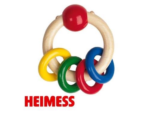 Jouet D'éveil Hochet 4 Anneaux En Bois Anneau De Dentition