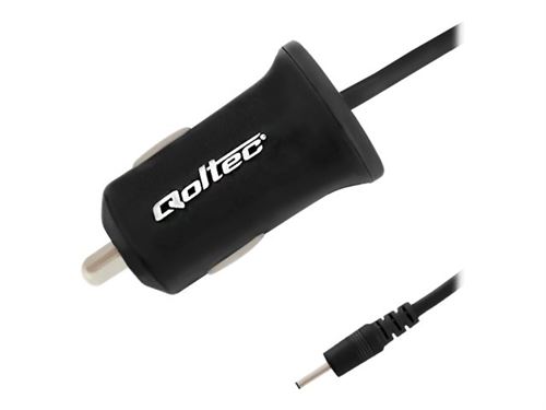 Qoltec - Adaptateur d'alimentation pour voiture - 12 Watt - 2.4 A (prise CC 2,5 mm) - noir