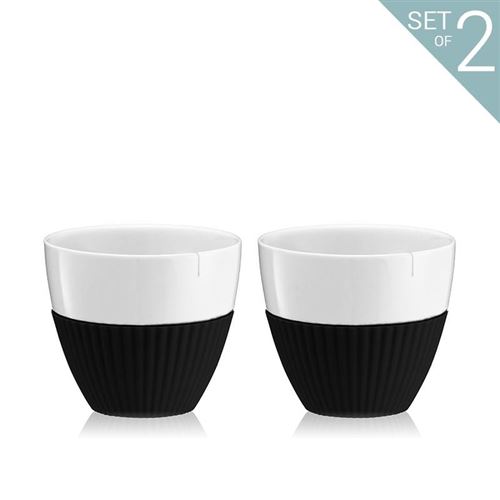 Viva Scandinavia (V25401) Tasses à thé en porcelaine avec manchette en silicone - Set de 2 - 300 ml