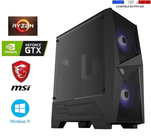PC Gamer Ryzen 7 + Watercooling - GeFore GTX 1650 4GO - 32GO RAM - SSD 500GO + HDD 2000GO - MSI Mag Forge 100M - Windows 10