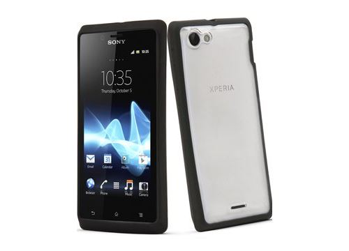 Muvit Bimat - Beschermhoes voor mobiele telefoon - zwart - voor Sony XPERIA J