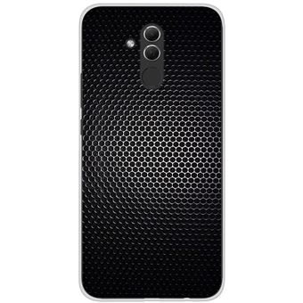 Coque Huawei Mate 20 Lite 2018 - Protection TPU Motif Carbone + Verre Trempé Inclus - Noir