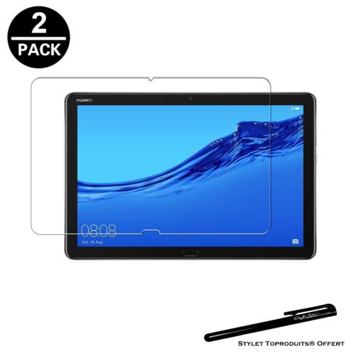 [2pack] Film de protection 2.5D Verre trempé 0.33 mm Huawei MediaPad M5 Lite 10.1 avec Stylet Toproduits®