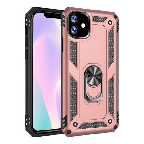 Coque anti-choc souple avec support de bague pour Apple iPhone 11 Pro Max 6.5 - Or rose