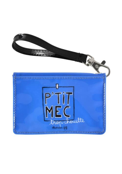 Étui à cartes Brian P'tit mec bleu, rouge