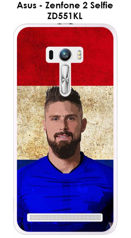 Coque Asus Zenfone 2 Selfie ZD551KL design Giroud & Drapeaux