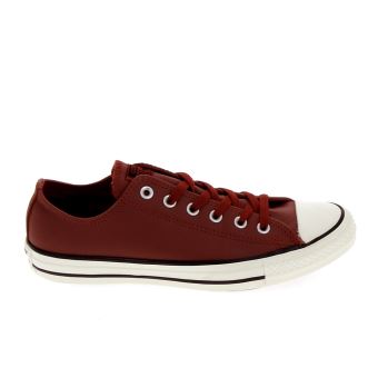 converse cuir rouge homme