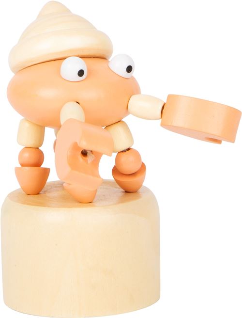 Small Foot figure de pression bois de crabe 10 x 7,5 cm bois rose saumon