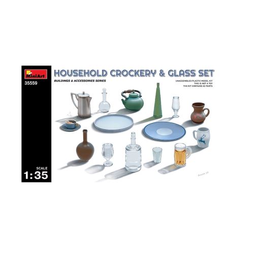 Modélisme : Set de vaisselle de maison - 1/35 Mini Art