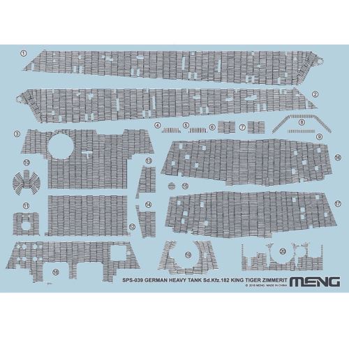 Accessoire pour maquette : Sd.Kfz.182 King Tiger Zimmerit Decal Meng