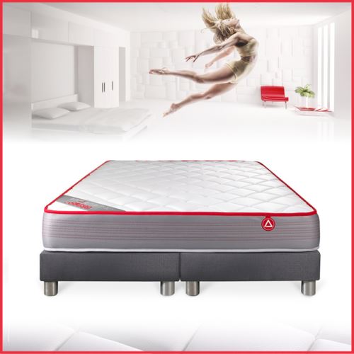 Ensemble matelas et sommier Vitalit Ensemble matelas 180 x 200 cm mmoire de forme vitalmemo - 20 cm - ferme - sommier gris