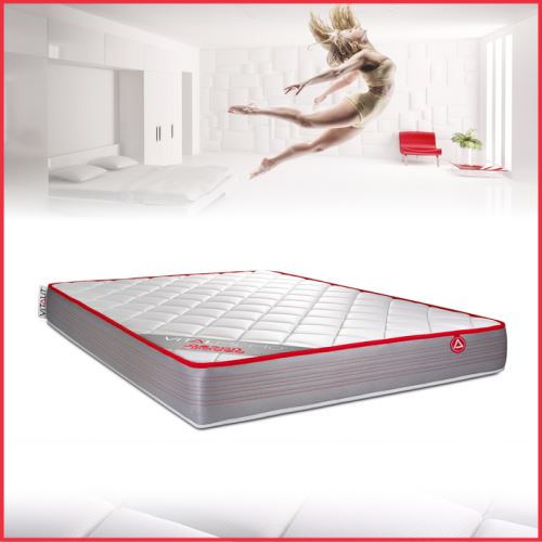 Matelas mousse 160x200 cm vitalit accueil enveloppant soutien ferme epaisseur 18 cm 3 zones