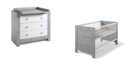 Chambre Nordic Driftwood lit évolutif commode SCHARDT