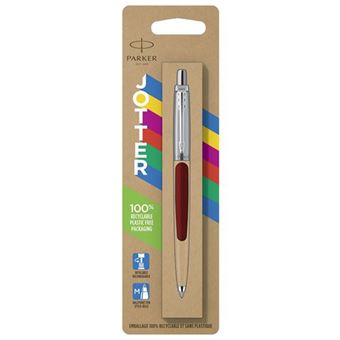 PARKER Jotter Originals Stylo bille, rouge, recharge bleue pointe moyenne, sous blister