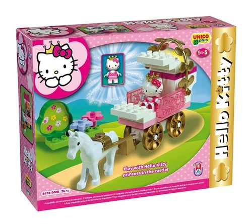 Unico plus - 8678 - jeu de construction - chariot et cheval hello kitty princesse