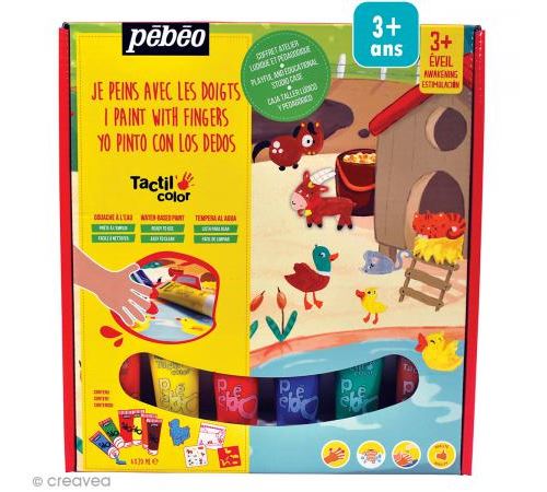 Coffret peinture aux doigts Pébéo - Animaux de la ferme - A partir de 3 ans