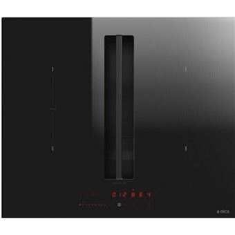 Elica NikolaTesla FIT BL/A/70 - Table de cuisson à induction - 4 plaques de cuisson - Niche - largeur : 56 cm - profondeur : 49 cm - classe A - noir avec échappement par aspiration descendante (extraction et recirculation avec kit de recirculation suppl