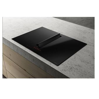 Elica NikolaTesla FIT BL/A/70 - Table de cuisson à induction - 4 plaques de cuisson - Niche - largeur : 56 cm - profondeur : 49 cm - classe A - noir avec échappement par aspiration descendante (extraction et recirculation avec kit de recirculation suppl