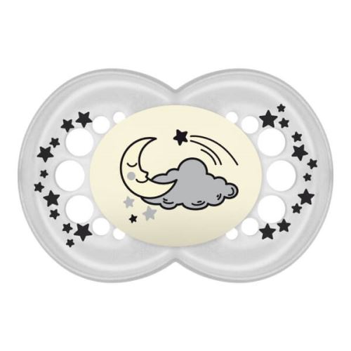 Lot de 2 sucettes nuit 18 mois+ gris - mam